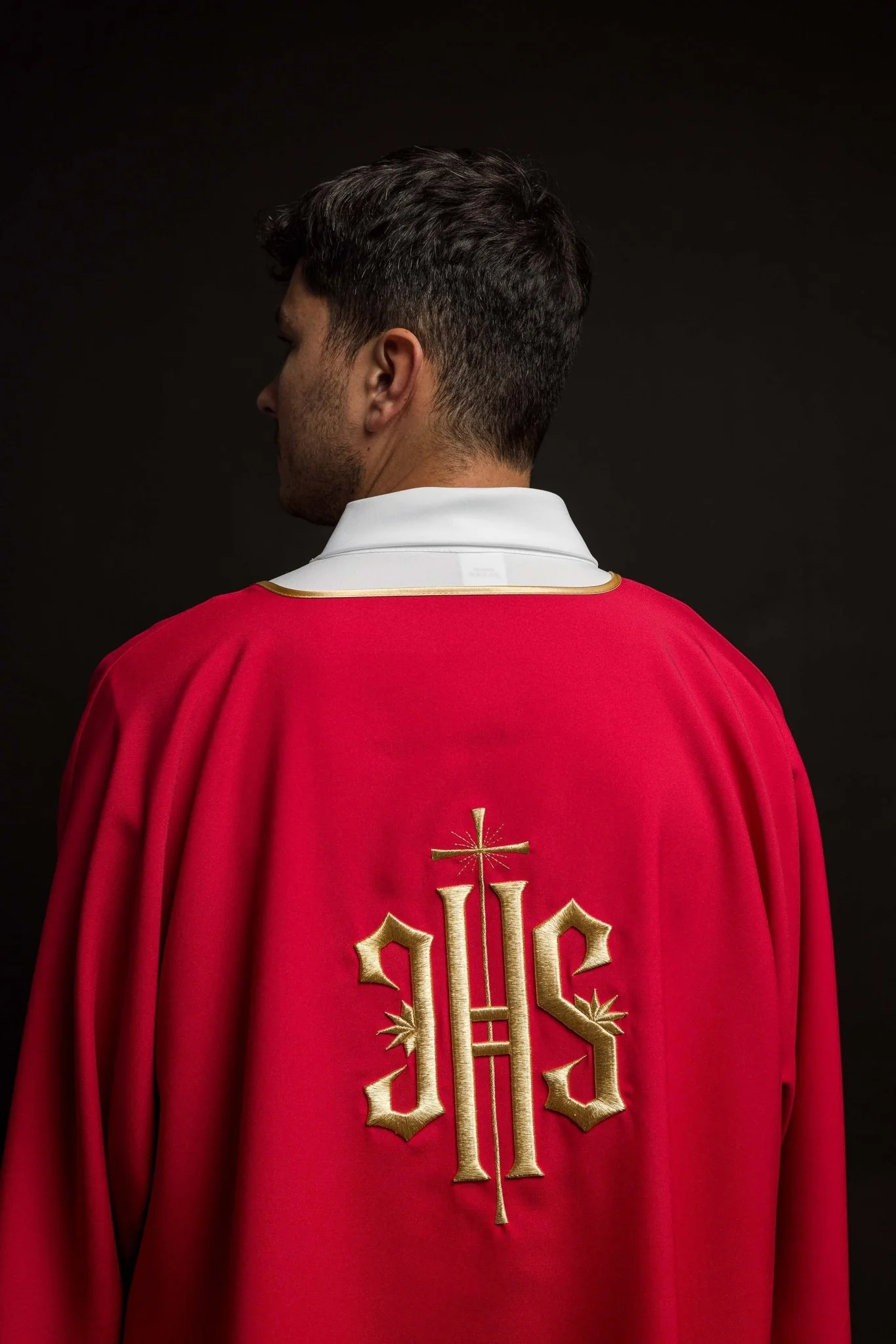 Red Dalmatic with Embroidered Gold IHS - Image 6