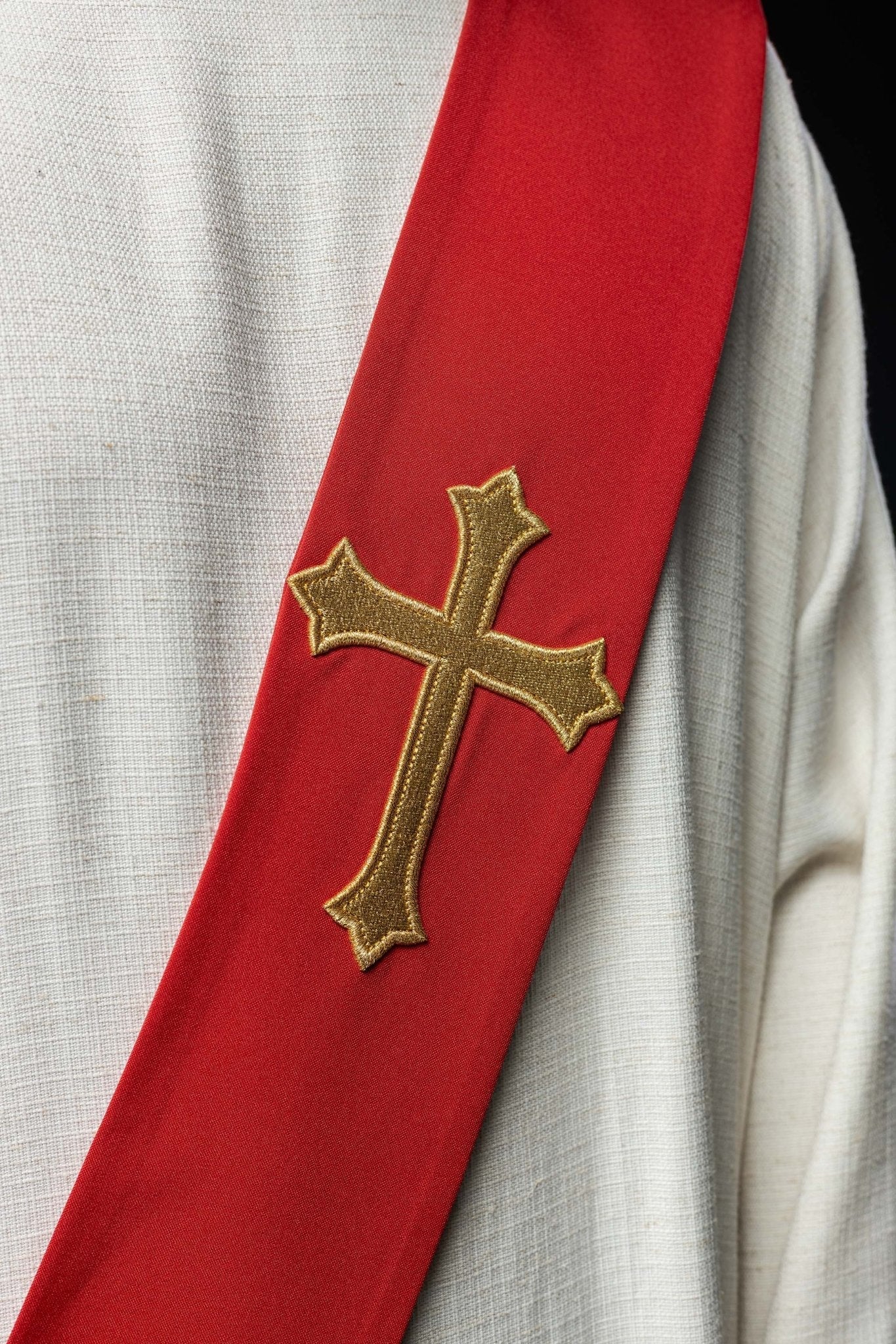 Red Deacon stole with a Cross - Image 3