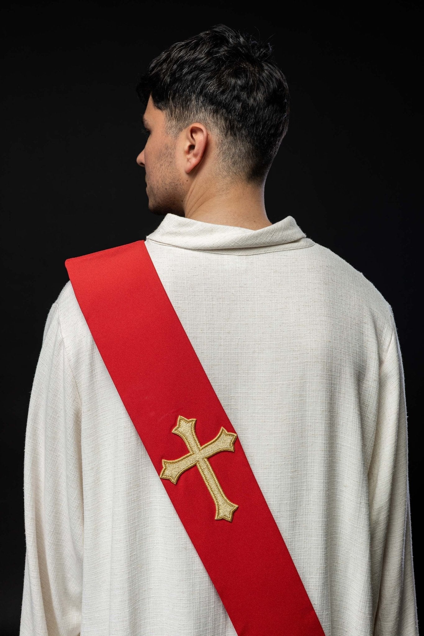Red Deacon stole with a Cross - Image 5