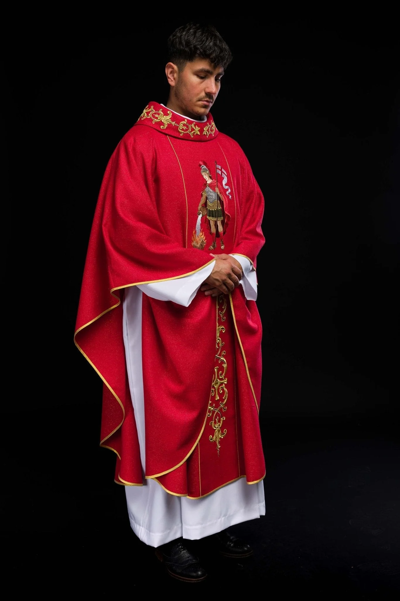 Richly embroidered chasuble with the image of Saint Florian - Image 22