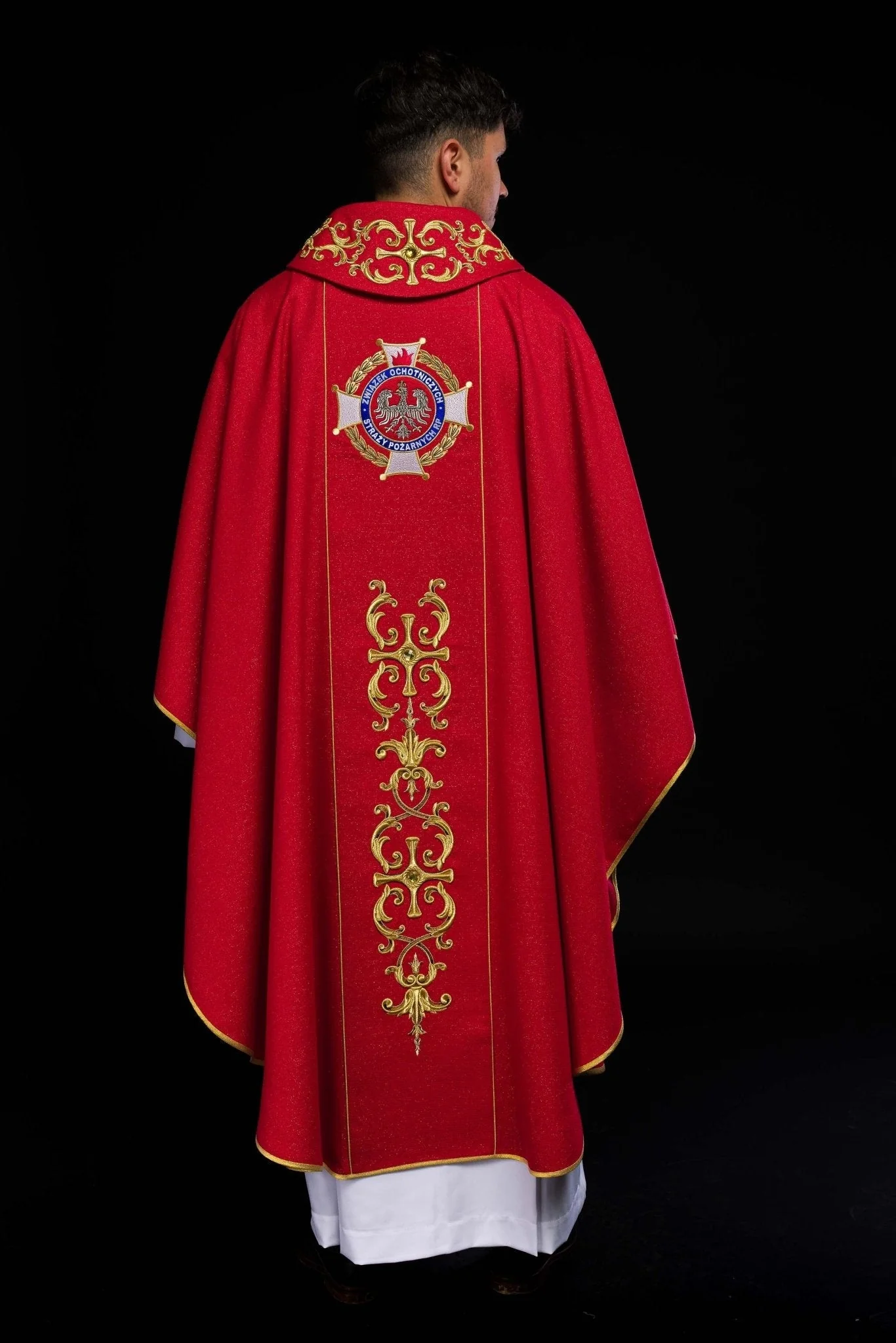 Richly embroidered chasuble with the image of Saint Florian - Image 25