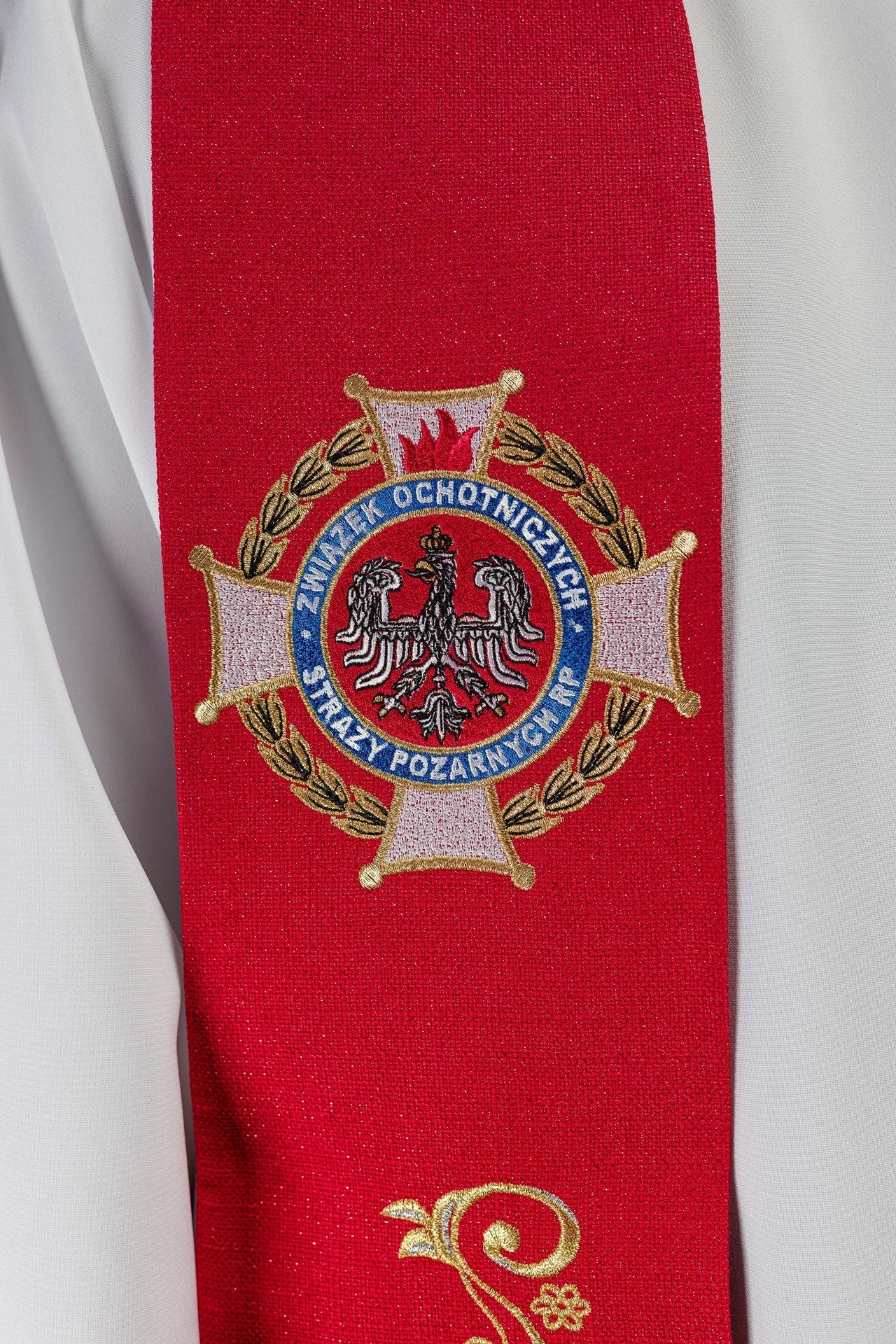 Richly Embroidered Stole with an Image of Saint Florian - Image 3