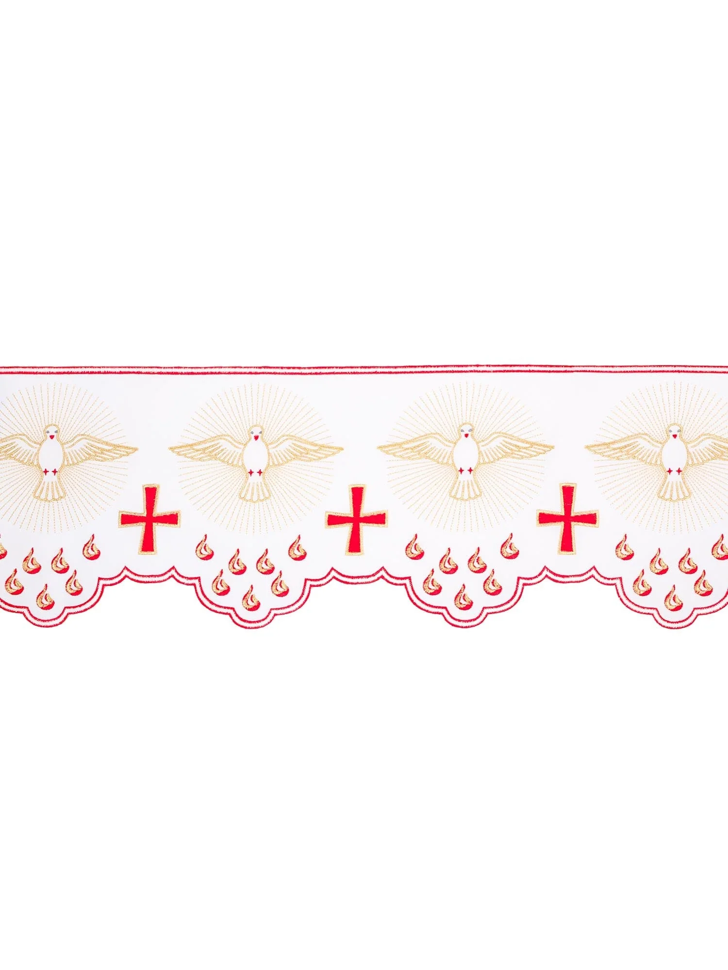 Trimmings with front embroidery White Dove White